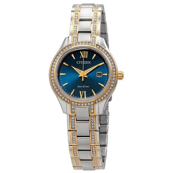NWT Authentic Citizen Silhouette Crystal Blue Dial Women's Watch - Picture 1 of 3